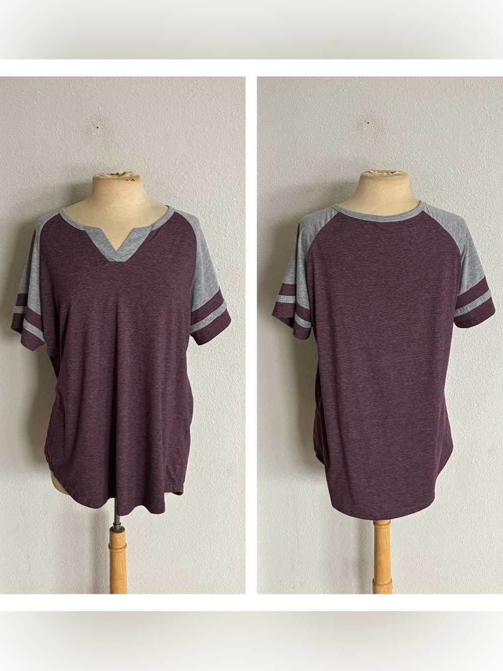 Purple and gray tee *runs slightly small